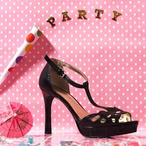 Patent Leather Open Toed Heels